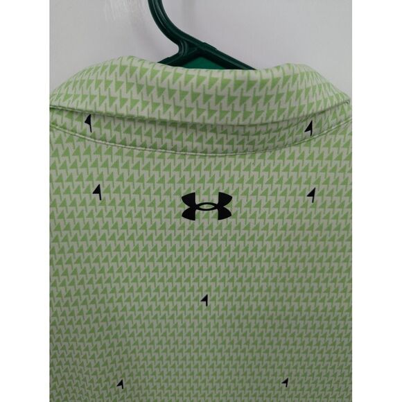 Under Armour Men's The Playoff Polo Green Allover Flag Print Golf Polo Shirt 2XL - Picture 6 of 8